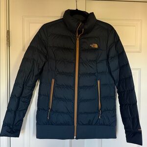 The North Face Navy Jacket with Gold Embroidery